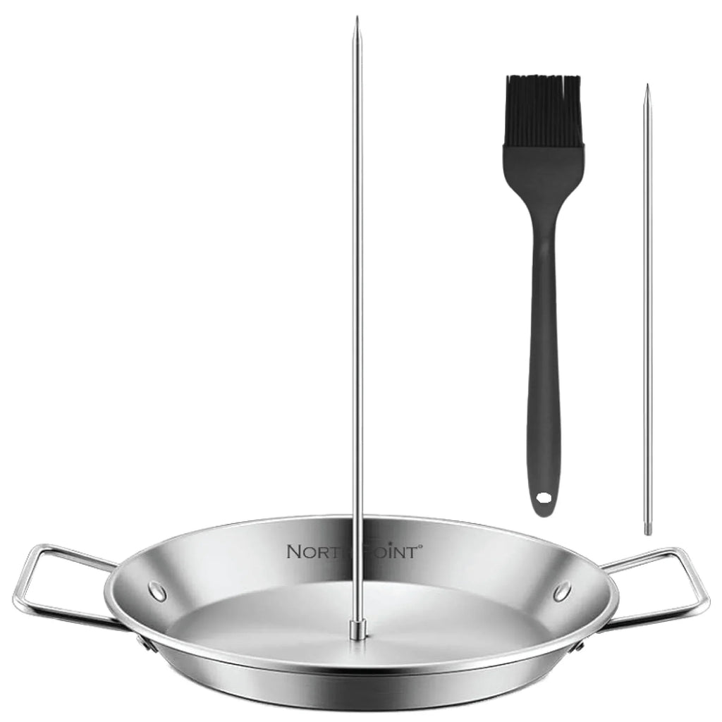 North Point 4 Piece Skewer Grill Topper Set – Vertical Stainless Steel Kebab Kit
