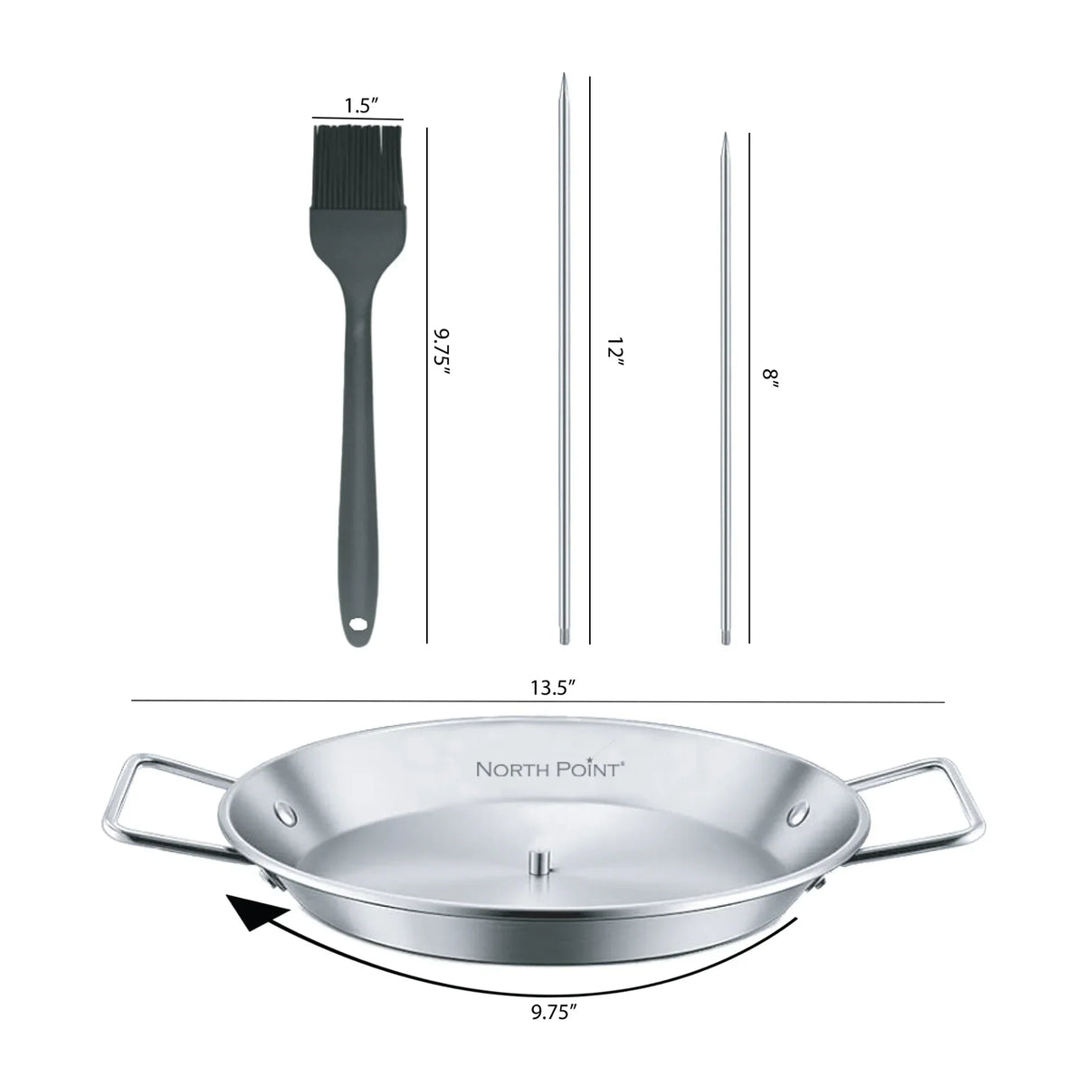 North Point 4 Piece Skewer Grill Topper Set – Vertical Stainless Steel Kebab Kit