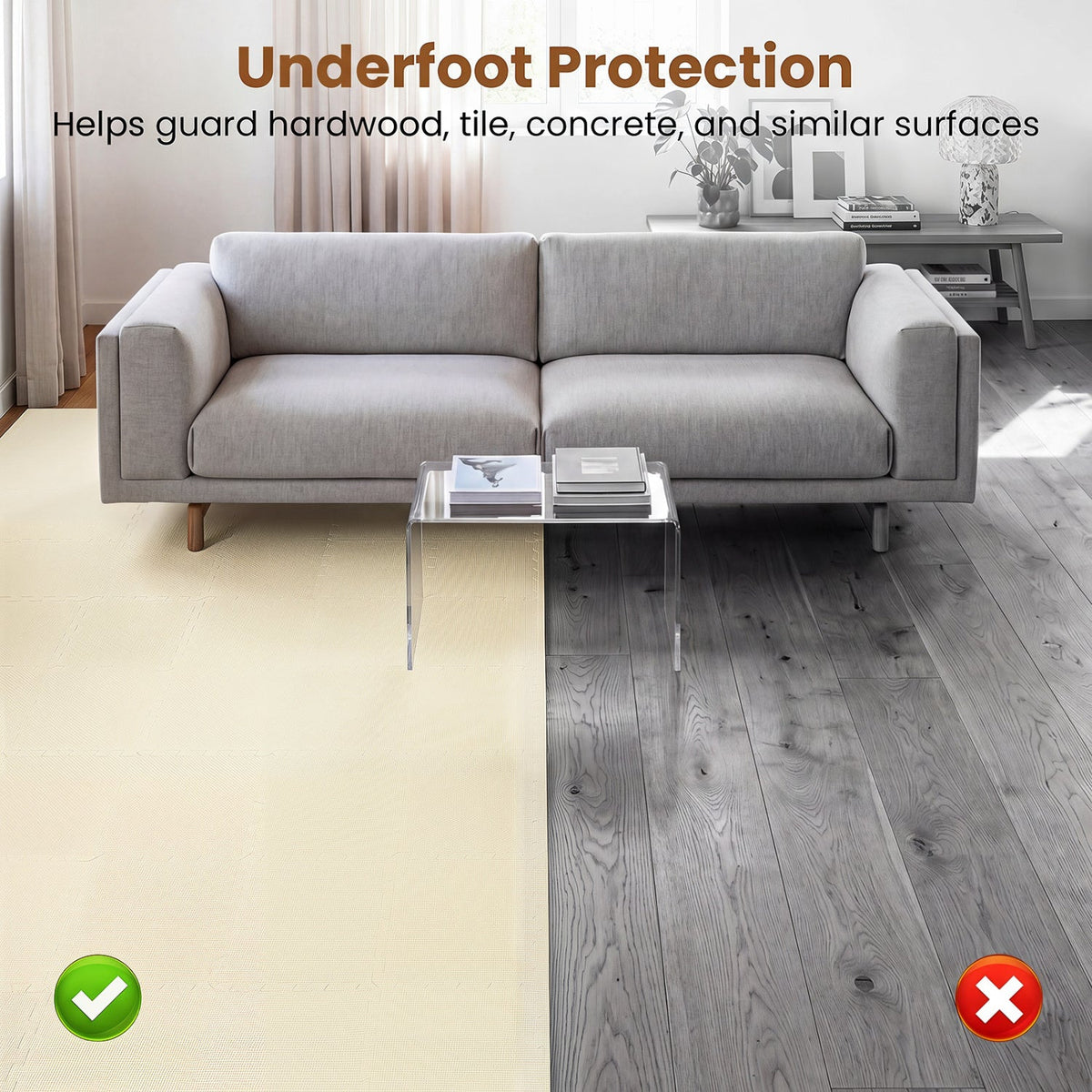 Interlocking Foam Floor Tiles 36-Pack with Borders