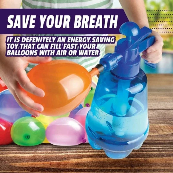 Water Balloon Filling Station with Balloons Quick Fill Hand Pump 250 Assorted Balloons Outdoor Party Game Kit