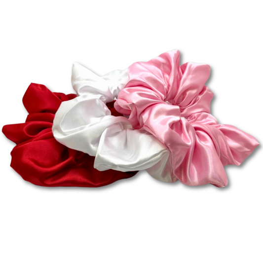 Sweetheart Silk Scrunchie Trio