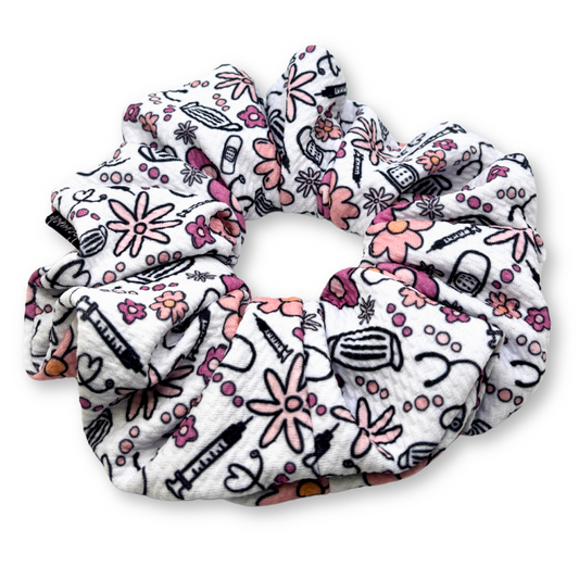 Floral Nurse Healthcare Bullet Scrunchie
