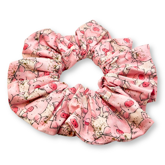 Pink Pigs Scrunchie