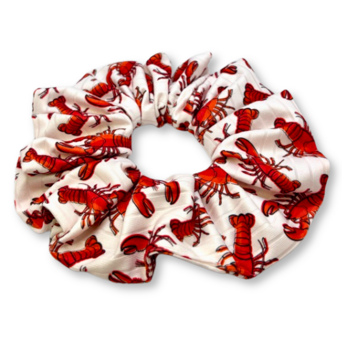 Lobster Summer Ribbed Scrunchie