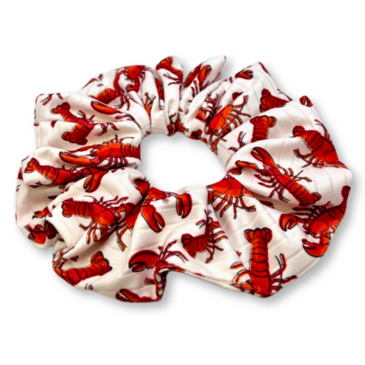 Lobster Summer Ribbed Scrunchie