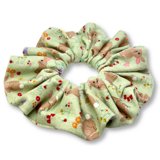Green Bunnies Easter Scrunchie