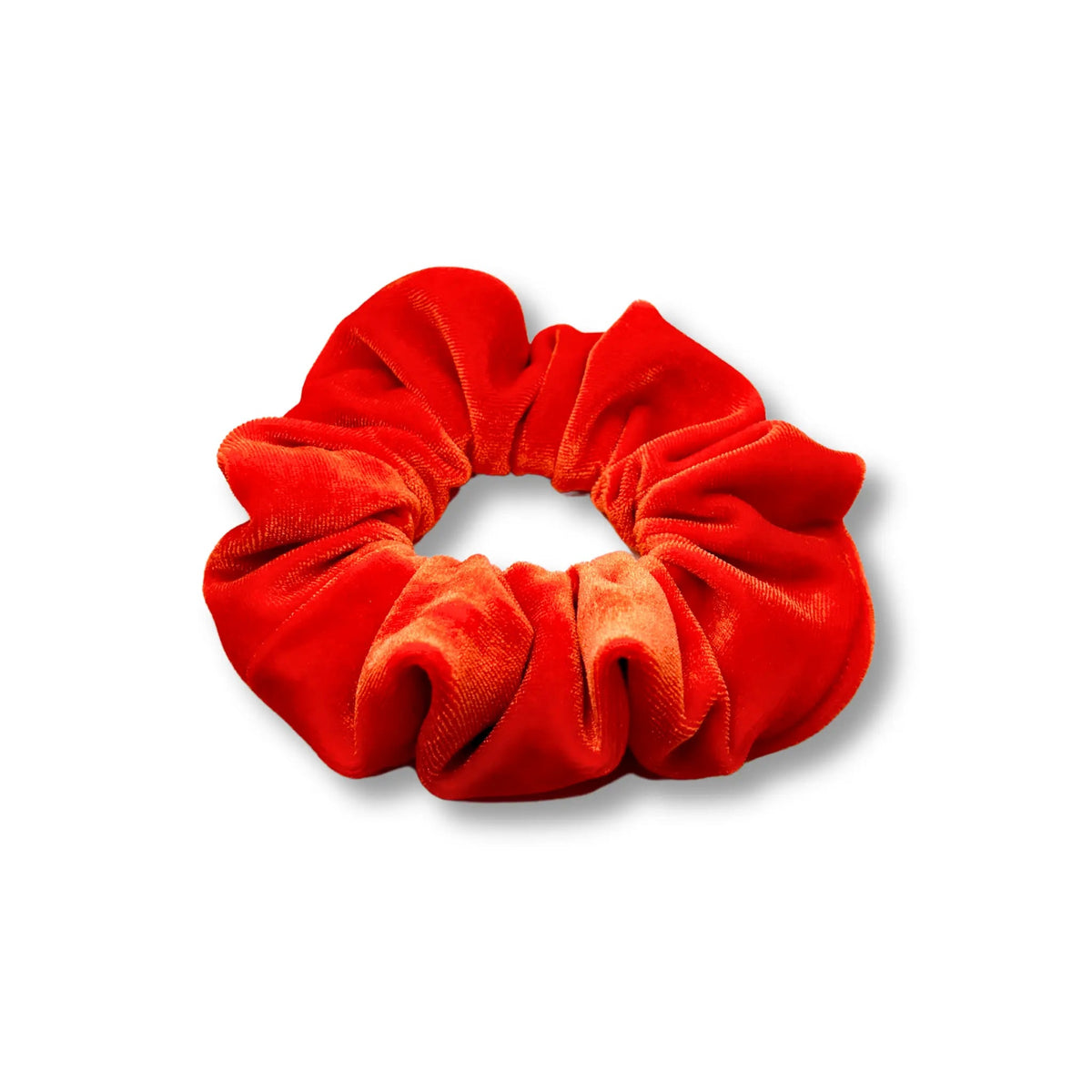 Mini Bright Orange Velvet Scrunchie