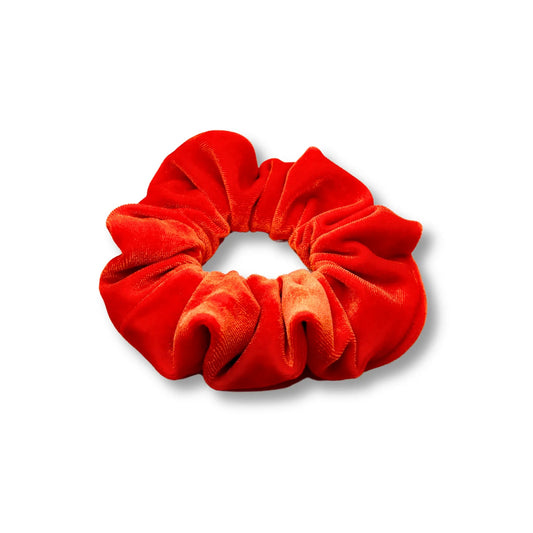 Mini Bright Orange Velvet Scrunchie