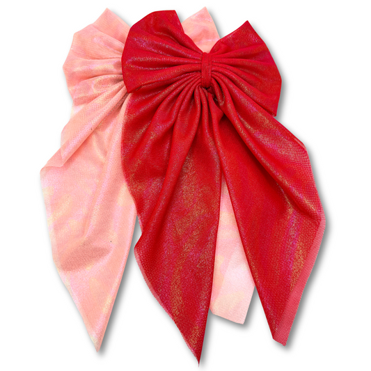 Pink & Red Long Tail Bow Set