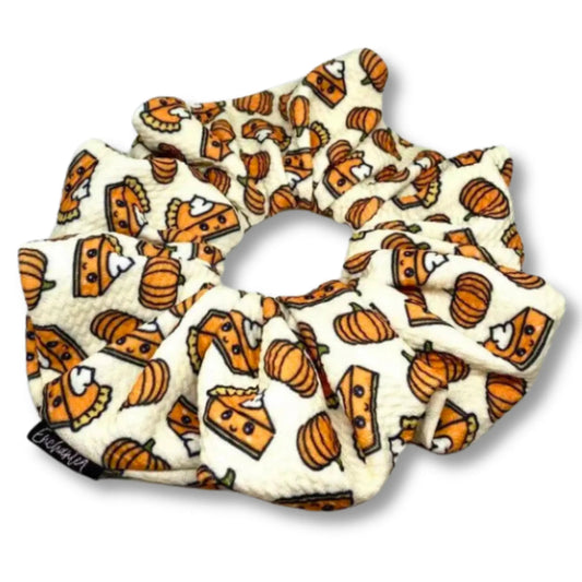 Cute Pumpkin Pie Thanksgiving Bullet Scrunchie