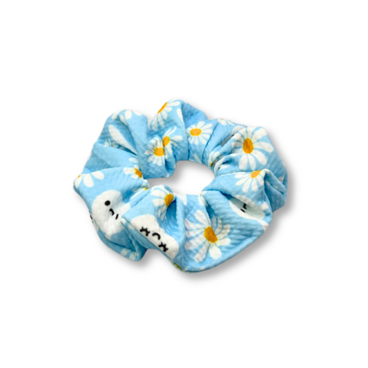Mini Blue Bunny and Daisy Easter Bullet Scrunchie