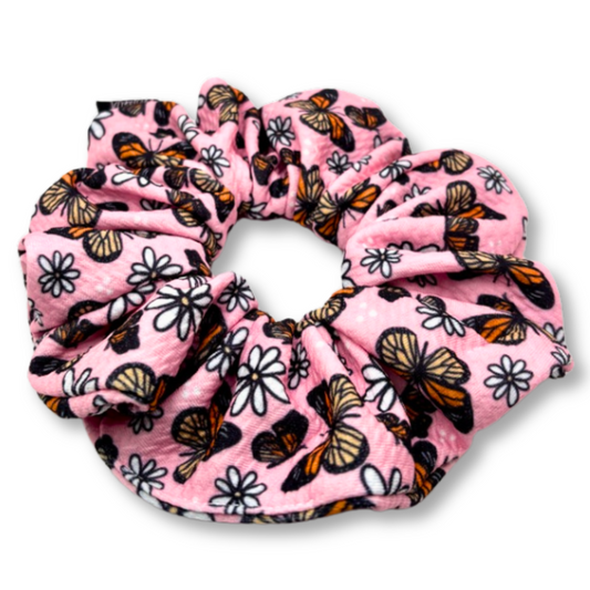 Pink Butterfly Summer Bullet Scrunchie