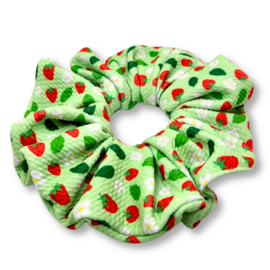 Green Strawberry Bullet Scrunchie