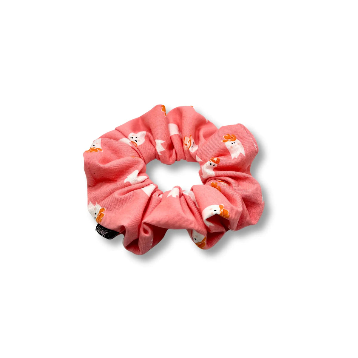 Mini Pink Western Ghost Halloween Scrunchie
