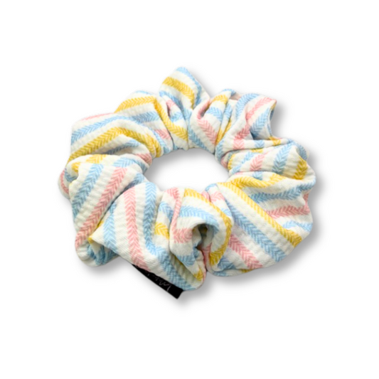 Mini Pastel Striped Easter Bullet Scrunchie