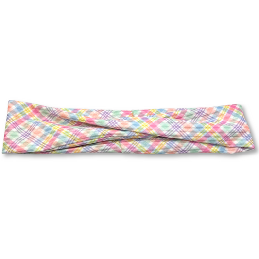 Oopsie Easter Plaid Ribbed Headband