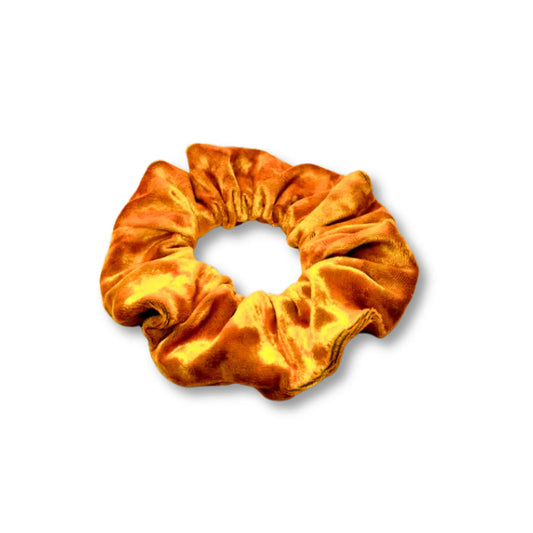 Mini Orange Crushed Velvet Scrunchie