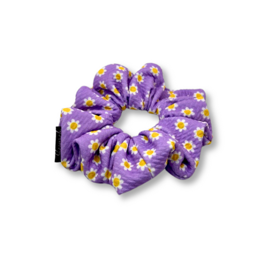 Mini Purple Daisy Spring Bullet Scrunchie