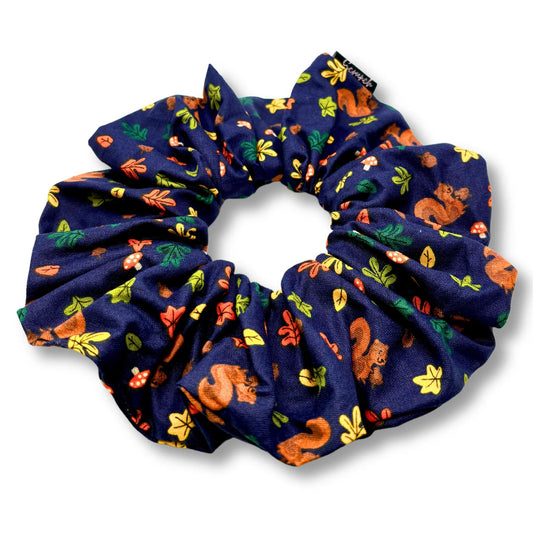 Fall Squirrels and Leaves Scrunchie