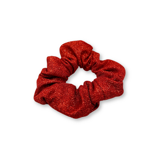 Mini Bright Red Sparkle Scrunchie