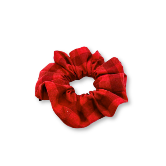 Mini Red Plaid Scrunchie