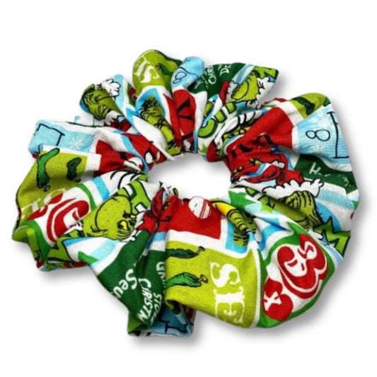 Green Grinch Christmas Scrunchie