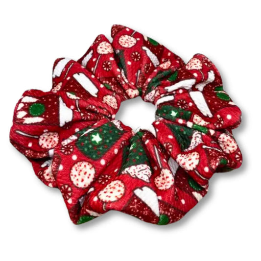 Red Coffee Cup Christmas Bullet Scrunchie