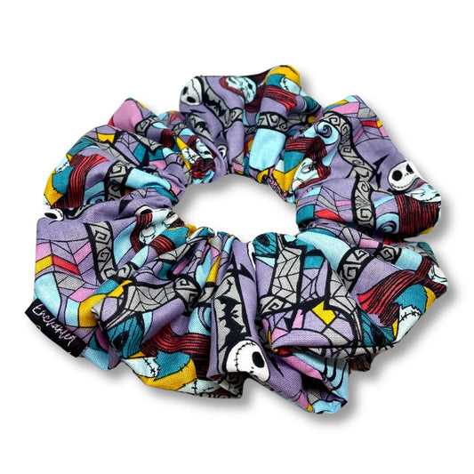 Stained Glass Nightmare before Christmas Halloween Scrunchie