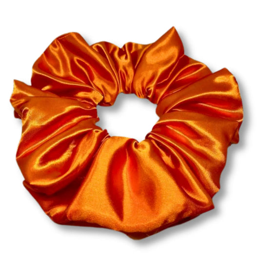 Orange Silk Fall Scrunchie