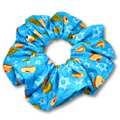 Blue Hanukkah Donuts Scrunchie