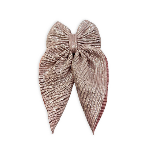 Pink Pleated Small Bow