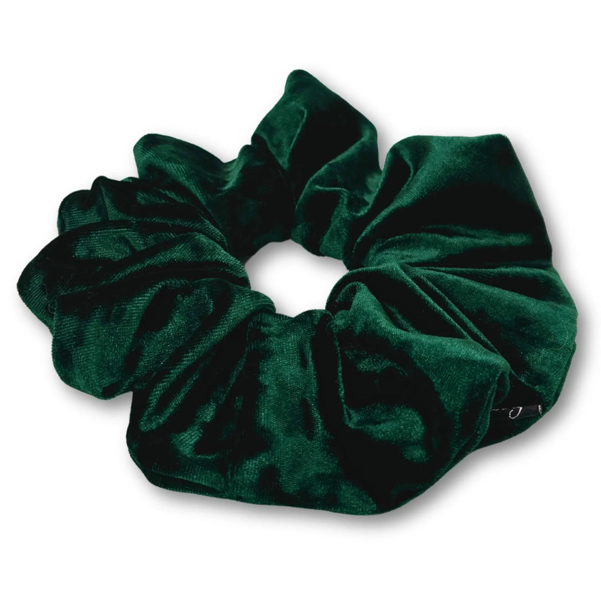 Dark Green Crushed Velvet Scrunchie
