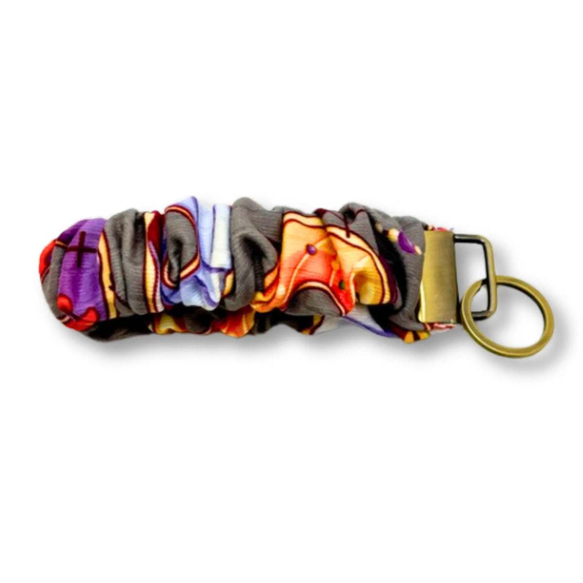 Grey Donut Halloween Scrunchie Wristlet