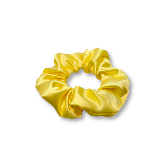 Mini Pastel Yellow Silk Scrunchie