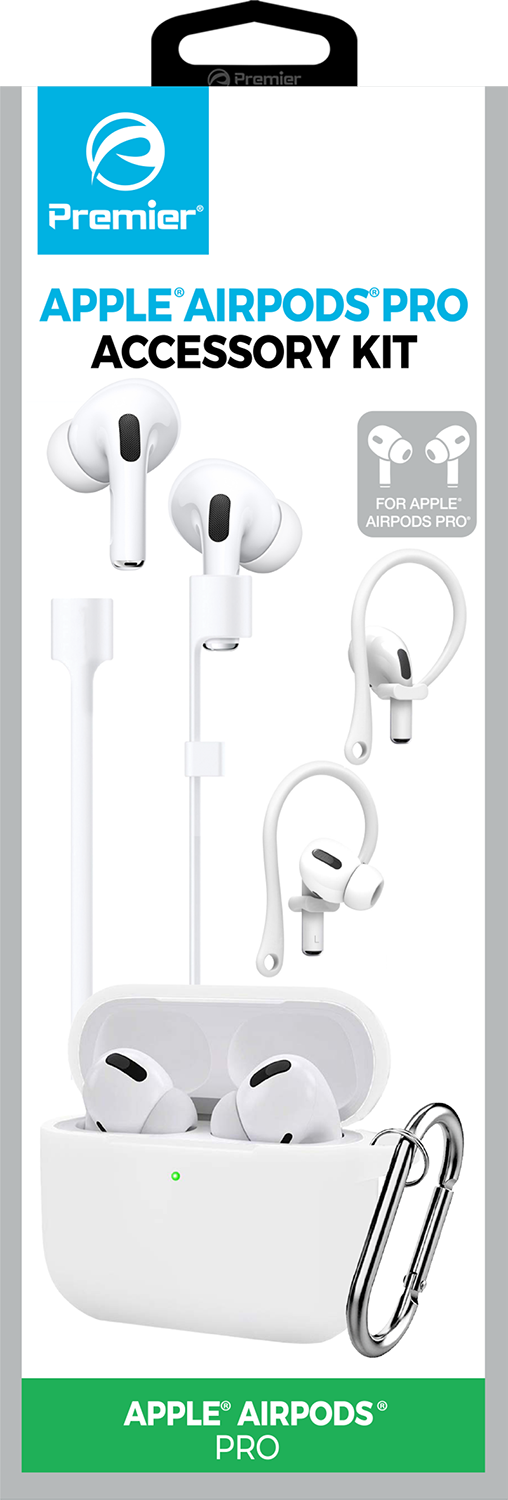 AirPods Pro Accessory Kit – Silicone Case, Ear Hooks, Anti-Lost Strap, Cleaning Brush & Carabiner