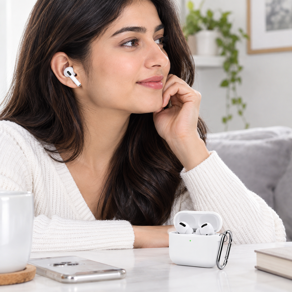 AirPods Pro Accessory Kit – Silicone Case, Ear Hooks, Anti-Lost Strap, Cleaning Brush & Carabiner
