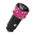 Bling 38W Car Charger – Pink Crystal USB-C PD + QC 3.0 Dual Port Fast Charger