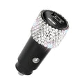 Bling 38W Car Charger – Silver Crystal USB-C PD + QC 3.0 Dual Port Fast Charger