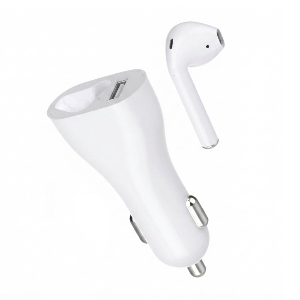 Bluetooth Headset with USB Car Charger – 2-in-1 Hands-Free Earpiece for Driving