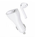Bluetooth Headset with USB Car Charger – 2-in-1 Hands-Free Earpiece for Driving