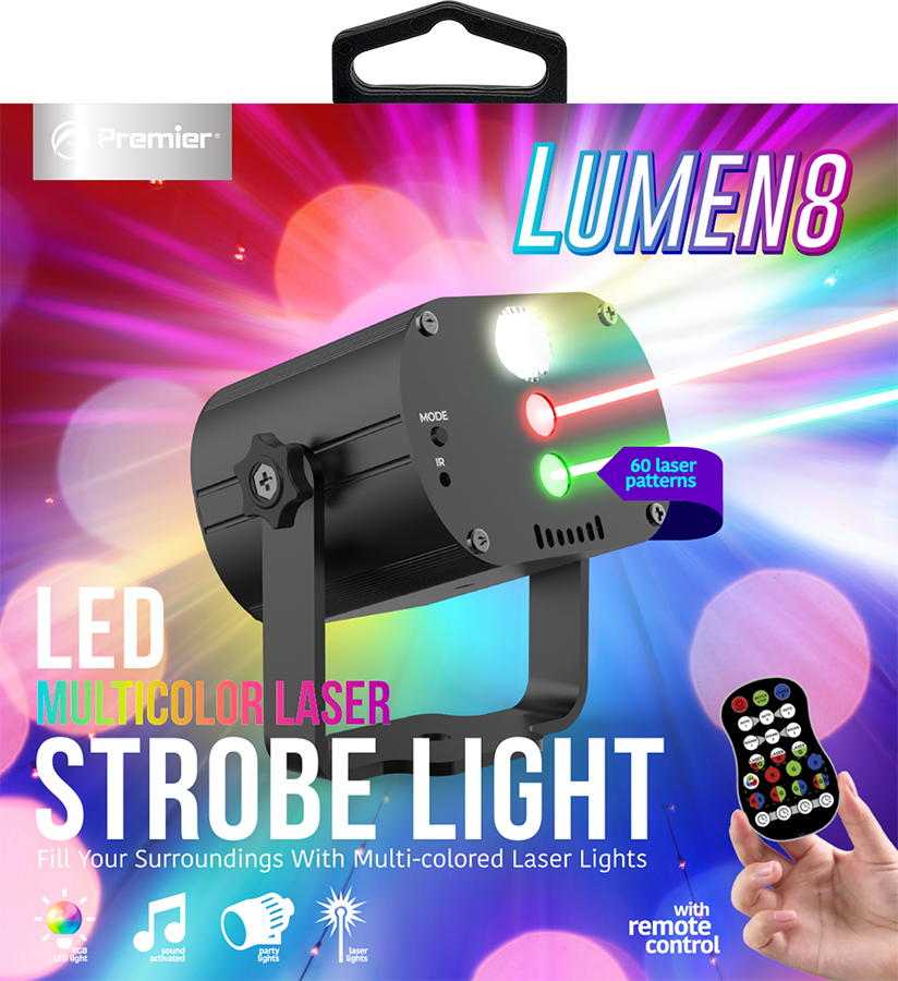 Lumen8 RGB Party Laser Light – Sound Activated Disco Light with 60 Patterns & Remote