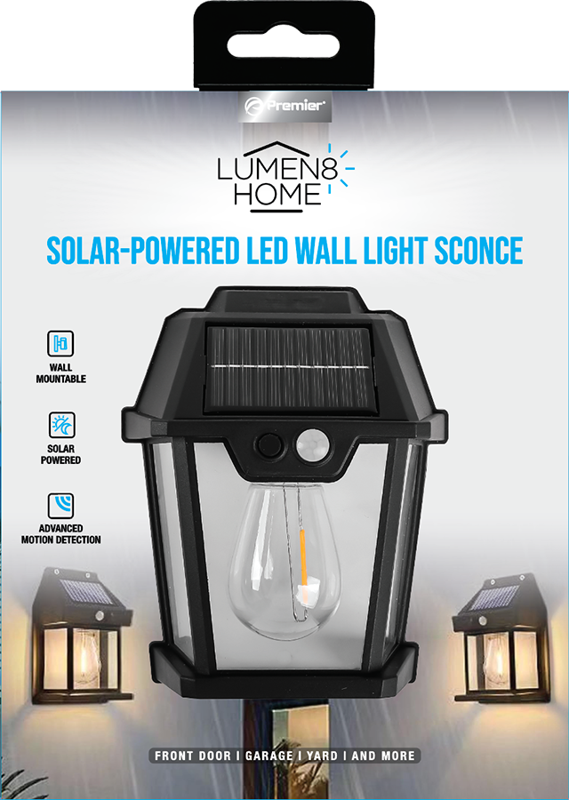 Solar LED Wall Sconce – Outdoor Lantern Light for Porch, Patio, Fence & Entryway