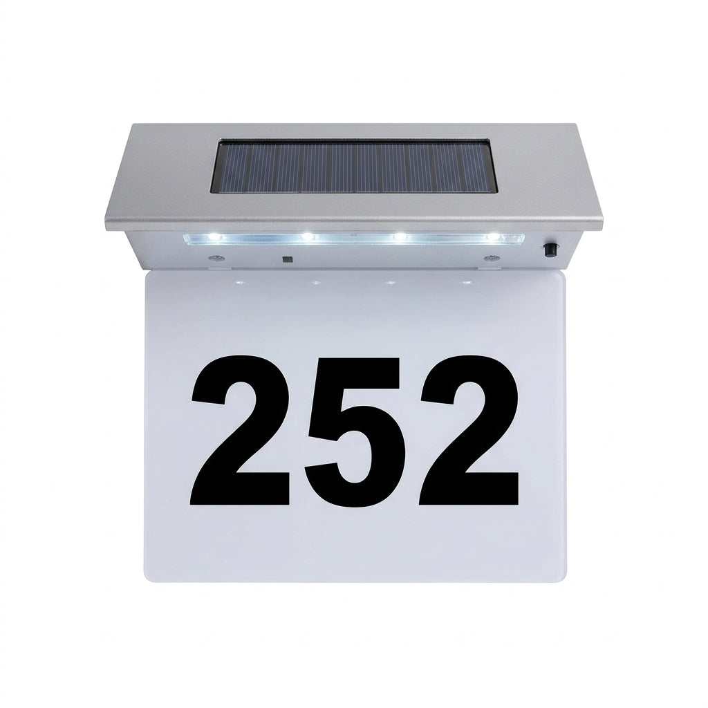 Lumen8 Solar Address Sign – Stainless Steel LED Illuminated House Number Plaque