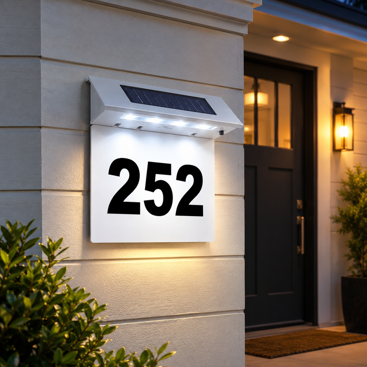 Lumen8 Solar Address Sign – Stainless Steel LED Illuminated House Number Plaque