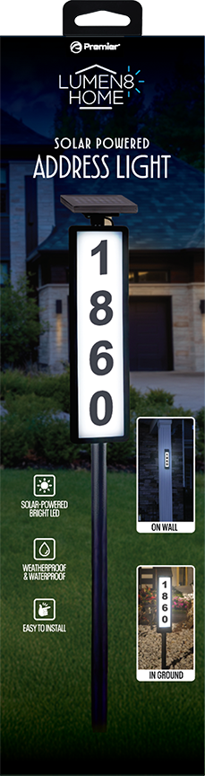 Lumen8 Solar Address Ground Sign – LED Lighted House Number Stake for Lawns & Driveways