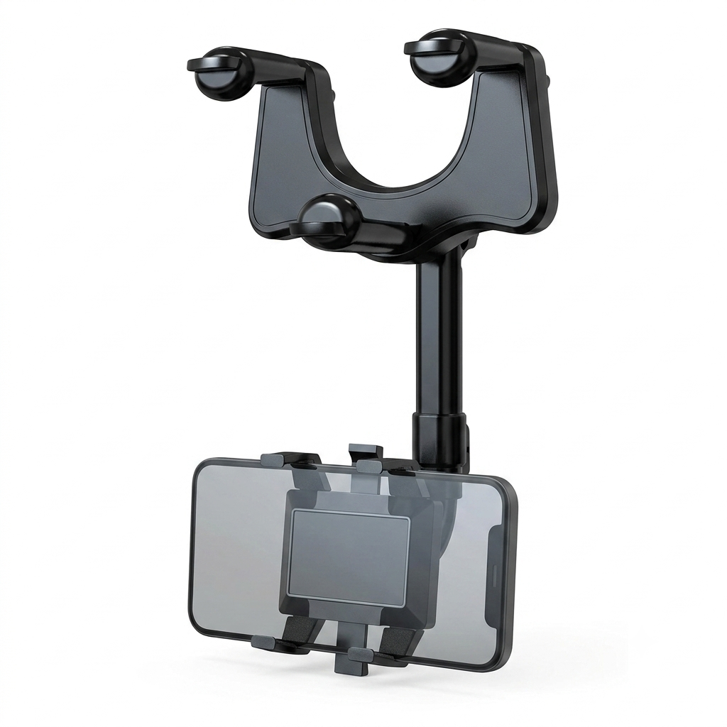 Xtend Rear View Mirror Phone Mount – Extendable Car Holder for GPS Navigation
