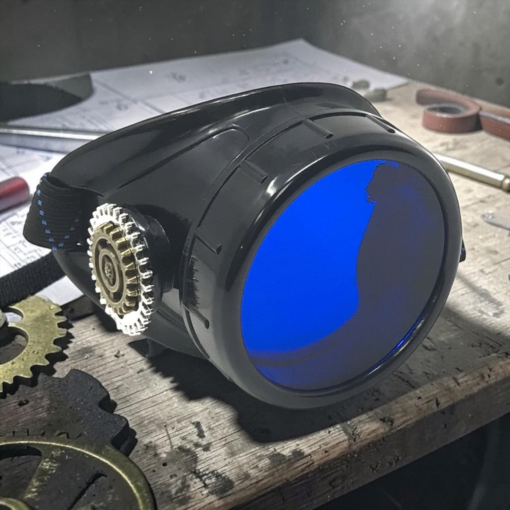 Steampunk Monocle Goggles – Victorian Eyepatch Pirate Airship Captain Cosplay - green, blue, clear, black lenses