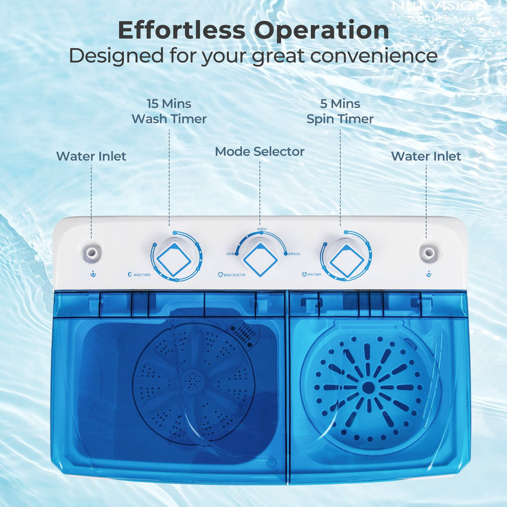 Portable Washing Machine with Built-in Drain Pump