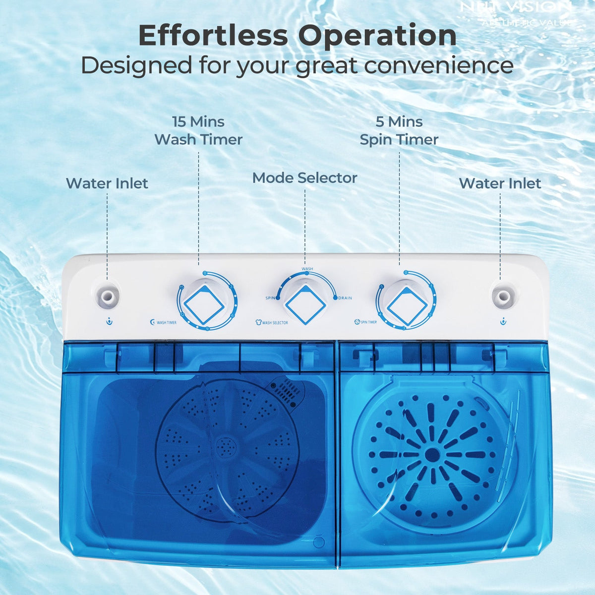 Portable Washing Machine with Built-in Drain Pump