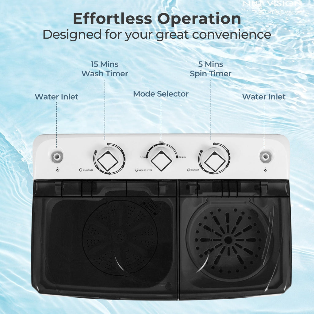 Portable Washing Machine with Built-in Drain Pump